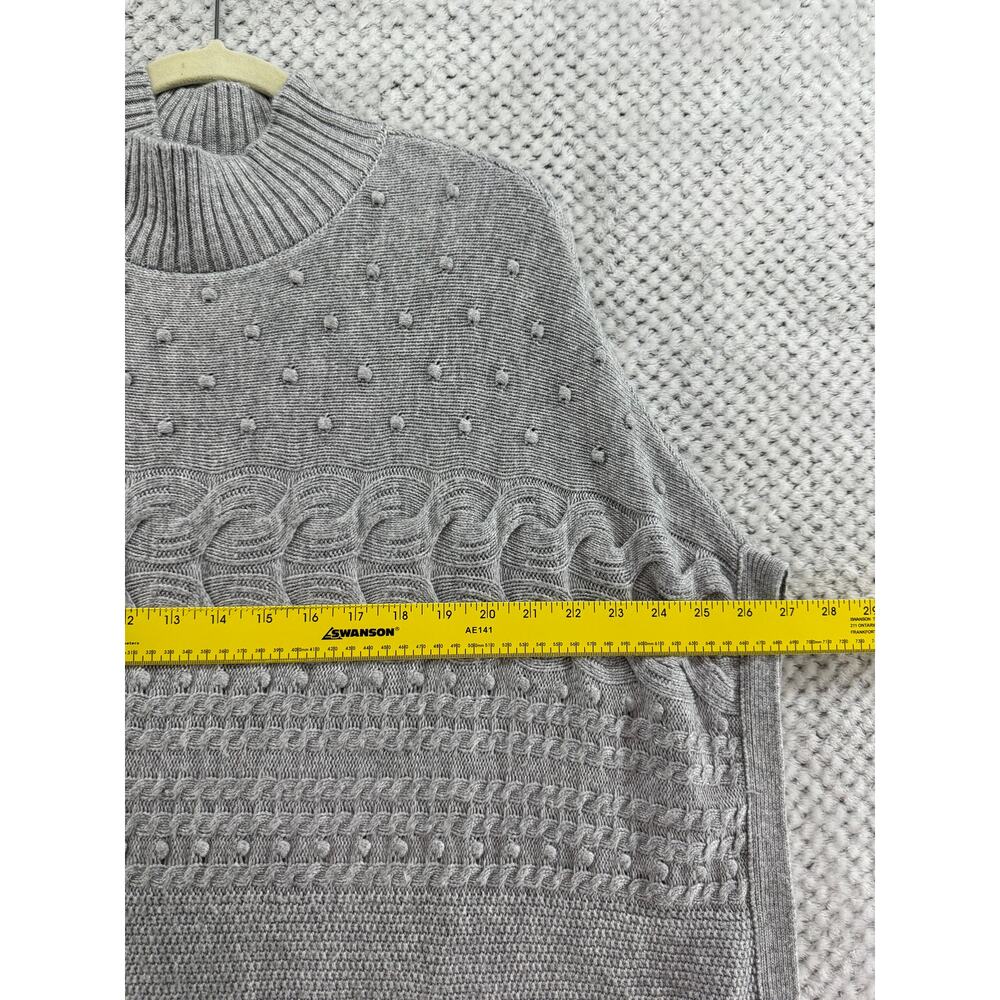 Talbots Sweater Poncho Womens S Gray Knit Mock Neck - Picture 5 of 7